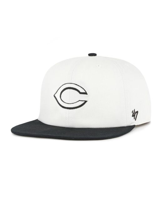 '47 White/black Cincinnati Reds Foundation Captain Snapback Hat for men