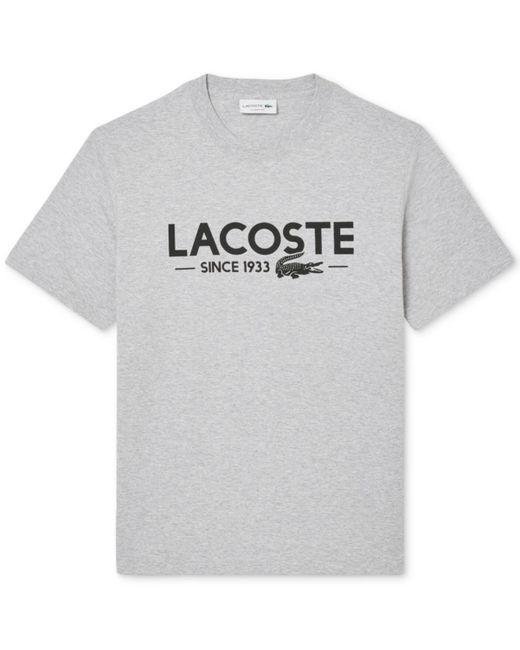 Lacoste Gray Classic-fit Logo Graphic T-shirt for men