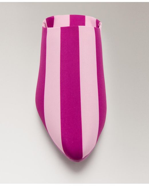 Mango Pink Stitching Detail Striped Clogs