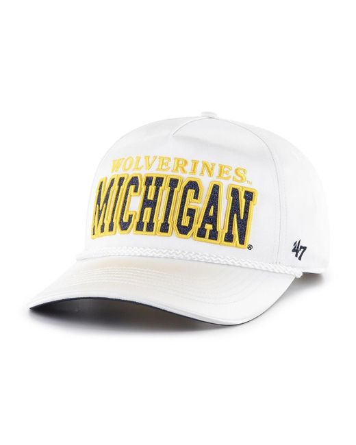 '47 White Michigan Wolverines Outspoken Hitch Adjustable Hat