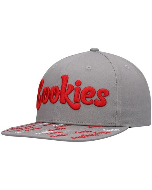 Cookies Gray Triple Beam Snapback Hat for men