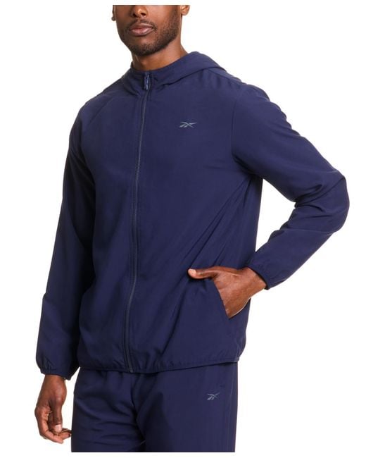 Reebok Blue Woven Logo Jacket for men