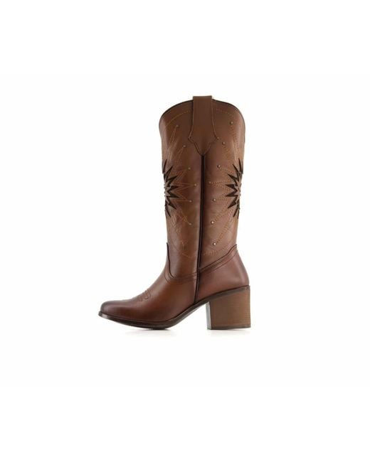 Forastero Brown Tall Leather Boots Western Star