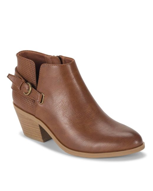 BareTraps Shannen Block Heel Booties in Brown Lyst