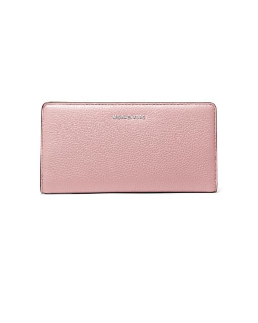 Michael Kors Pink Michael Bryant Large Slim Leather Snap Wallet