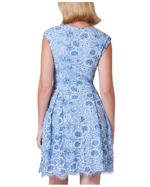 Jessica Howard Blue Lace Fit & Flare Dress