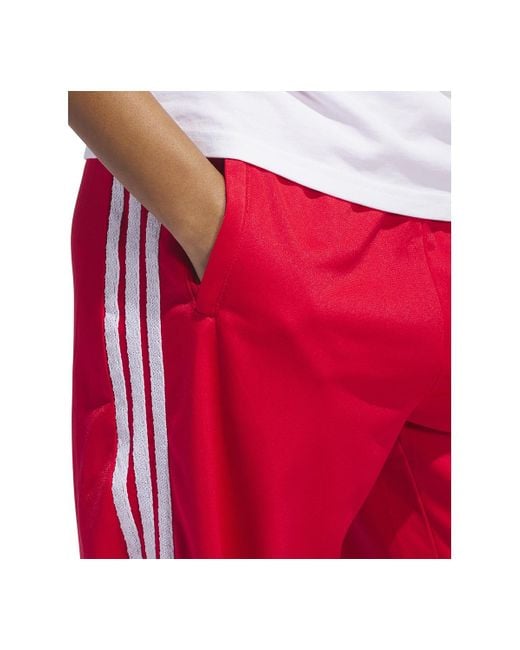 Adidas Red 3-stripe Classic Track Pants