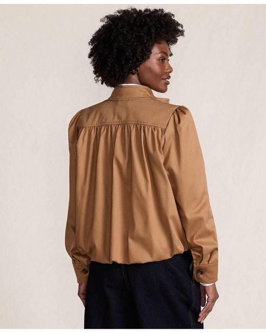 Lands' End Multicolor Drapey Twill Bubble Hem Jacket