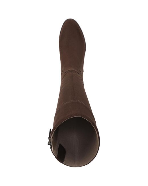 Dr. Scholls Brown Adeline Wide Calf Block Heel Zip Tall Boots