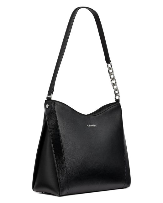 Calvin Klein Black Nova Top Zipper Chain Shoulder Bag