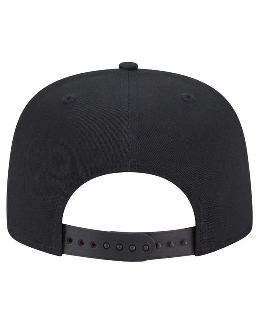 KTZ Black Brooklyn Nets Team Text Golfer Snapback Hat for men