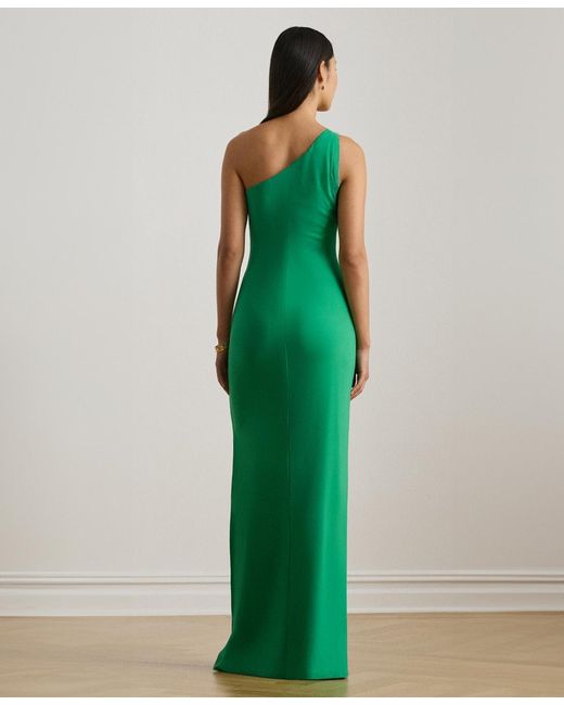 ralph lauren one shoulder green dress Lauren Ralph Lauren - Print Georgette One-Shoulder Gown - Womens - Green