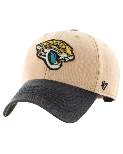 '47 Natural 47 Brand Khaki/black Jacksonville Jaguars Dusted Sedgwick Mvp Adjustable Hat for men