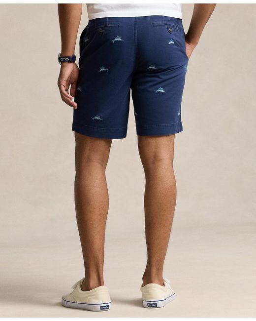 Polo Ralph Lauren Blue 9-inch Stretch Classic Fit Marlin Shorts for men