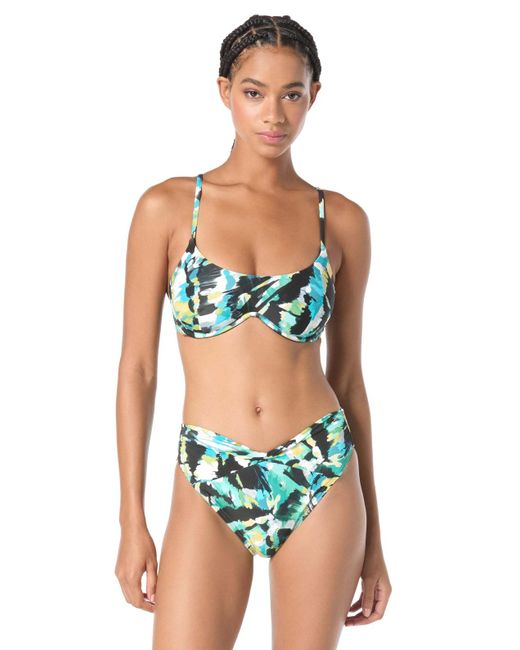 Vince Camuto Blue Printed Twist-front Bikini Bottoms