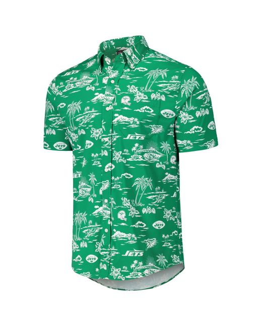 Reyn Spooner Green New York Jets Throwback Kekaiâ Print Button-up Shirt for men