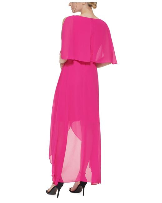 Jessica Howard Red Petite Split-sleeve High-low Maxi Dress