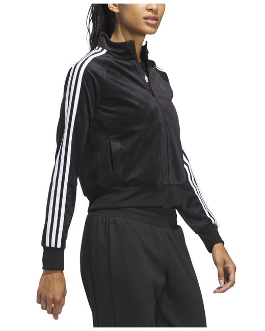 Adidas Black Y2k Velour Glam Jacket