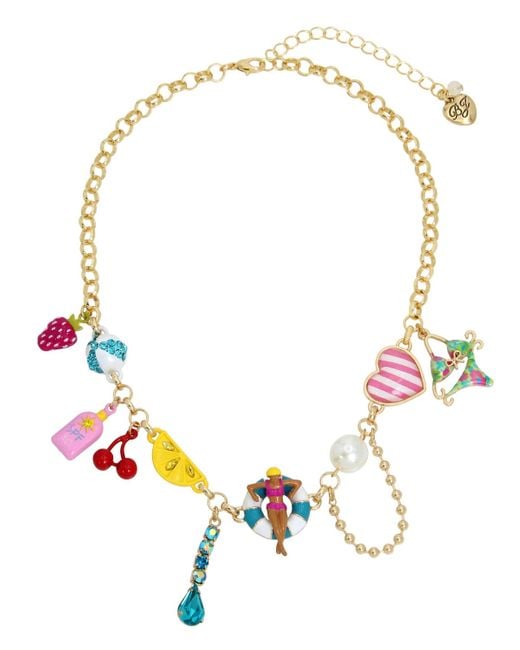 Betsey Johnson Multicolor Faux Stone Pool Party Bib Necklace