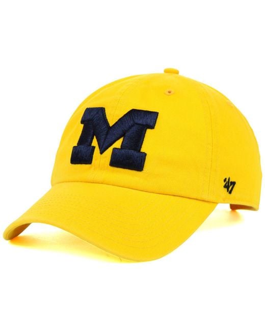 47 Brand Yellow Michigan Wolverines Ncaa Clean-up Cap for men