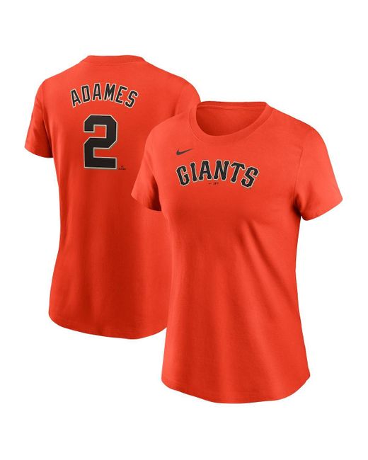 Nike Red Willy Adames San Francisco Giants Fuse Name Number T-shirt