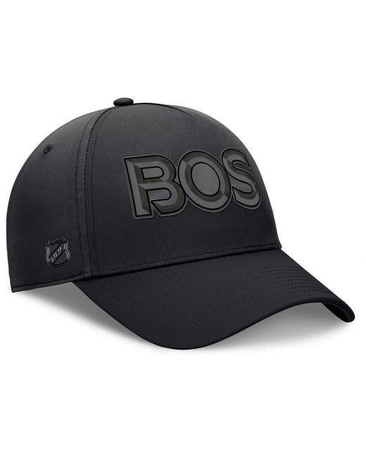 Fanatics Black Boston Bruins Authentic Pro Road Team Code Flex Hat for men