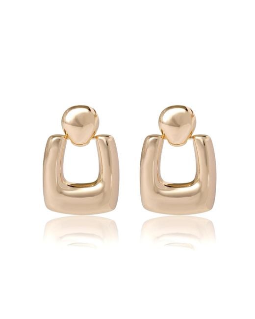 BCBGMAXAZRIA Metallic Retro Rectangle Drop Earrings