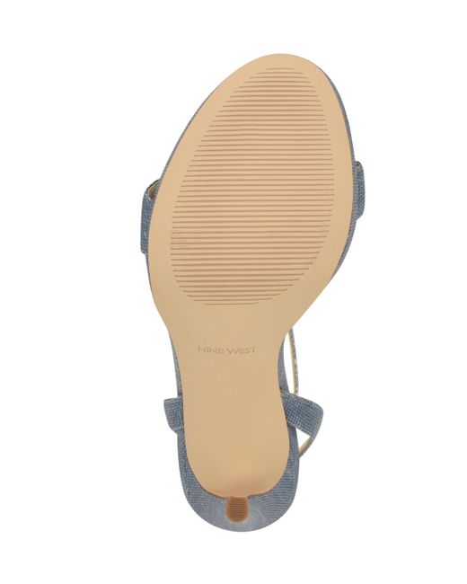 Nine West Blue Loola Ankle Strap Stiletto Sandals