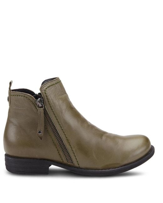 Spring Step Brown Oziel Leather Bootie