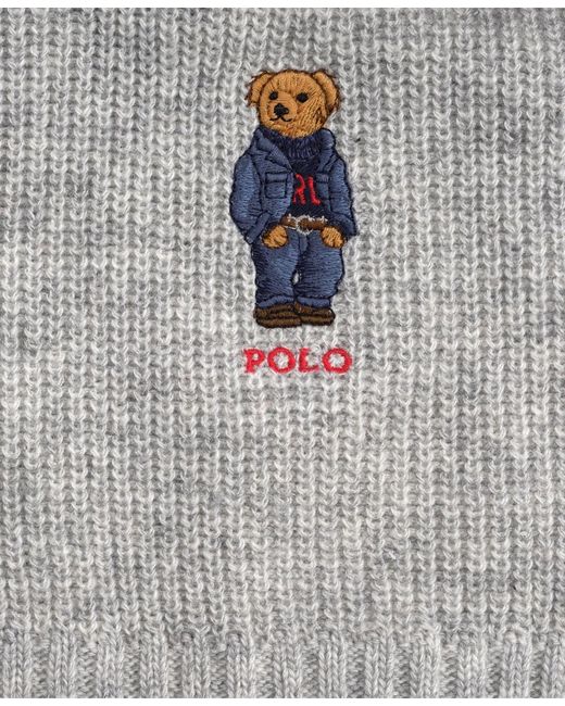 Polo Ralph Lauren Gray Solid Denim Bear Scarf for men