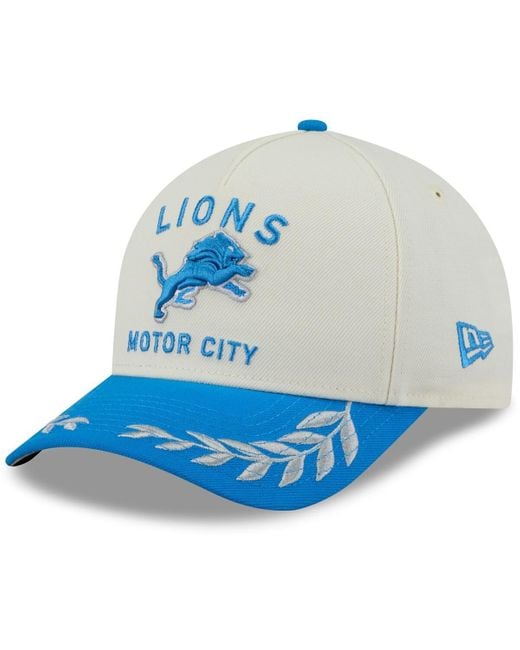 KTZ Cream/blue Detroit Lions 2025 Nfl Draft 9forty A-frame M-crown Adjustable Hat for men