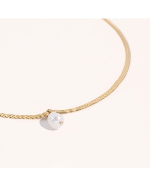 Joey Baby White 2-pc. Set Handcrafted Sleek Snake Chain With Pearl Necklace And Earrings