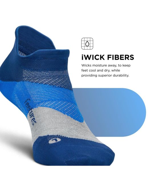 FEETURES SOCKS Blue Elite Ultra Light Cushion Ankle Socks for men