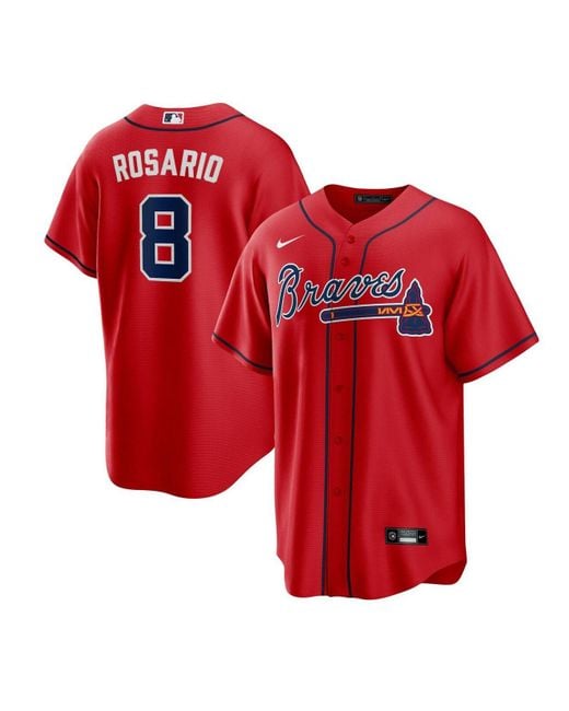 Nike Synthetic Eddie Rosario Red Atlanta Braves Alternate Replica
