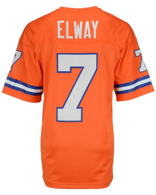 Mitchell & Ness Orange Men's John Elway Denver Broncos Replica Throwback Jersey for men