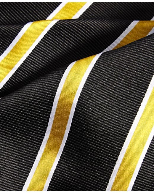 Tayion Collection Yellow Black & Stripe Tie for men