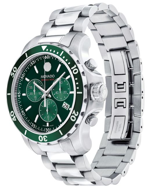 Movado Green Series 800 Swiss Quartz Chronograph Performance Steel Watch 42mm for men