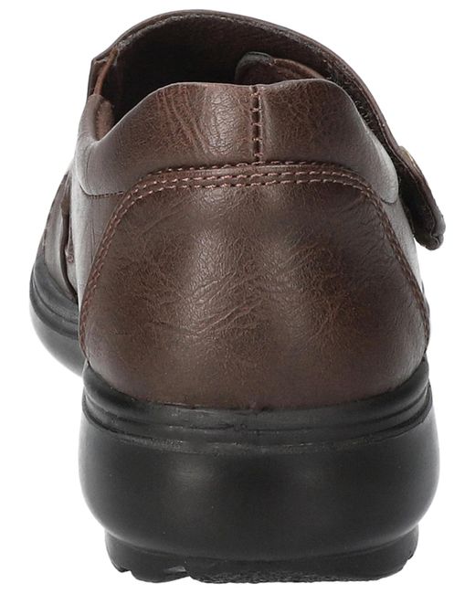 Easy Street Brown Joy Comfort Hook And Loop Flats
