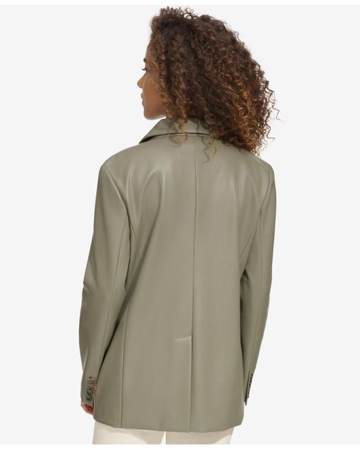 Levi's Single-breasted Faux-leather Blazer in Green | Lyst