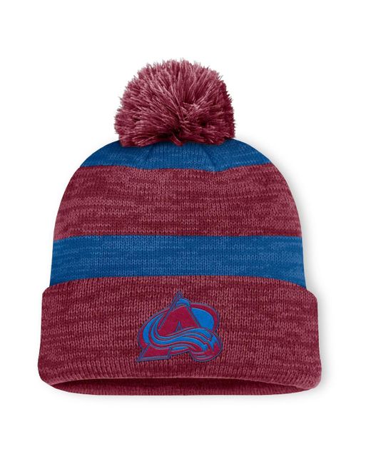 Fanatics Burgundy Colorado Avalanche Fundamental Red Line Cuffed Knit Hat for men