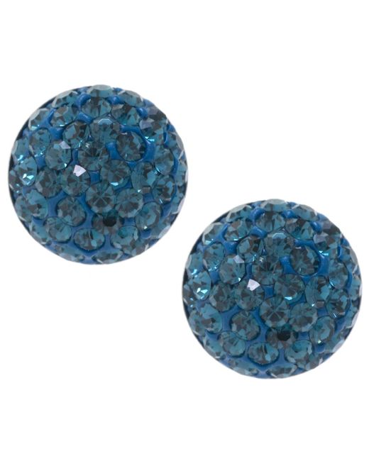Macy's Blue Crystal Pave Stud Earrings