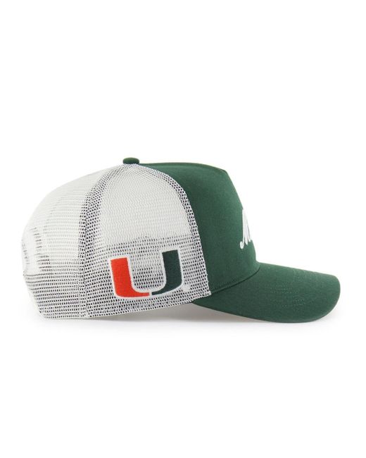 '47 Green And Miami Hurricanes Contemporary Basics Foundation Trucker Hitch Adjustable Hat