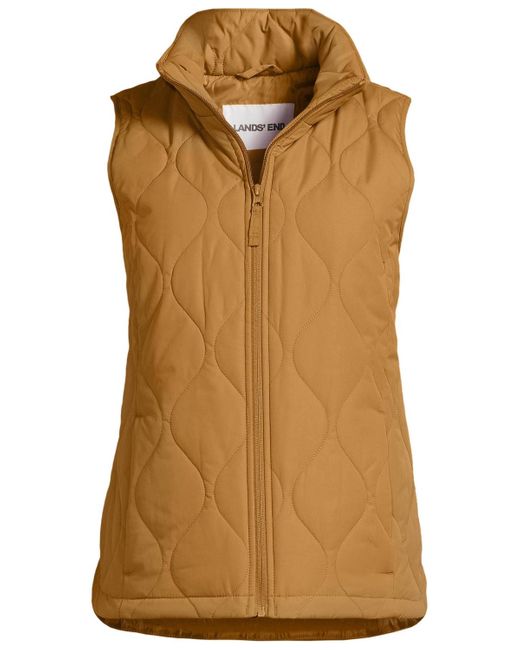 Lands' End Natural Plus Size Featherfree Onion Quilted Insulated Vest