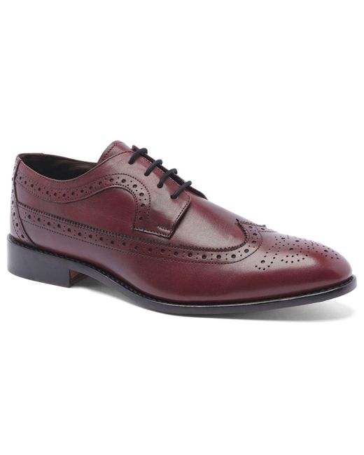 Anthony Veer Leather Regan Wingtip Goodyear Oxford Dress Shoes in Red