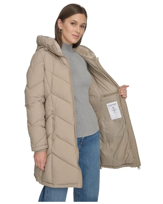 Calvin Klein Natural Lined Hooded Puffer Coat
