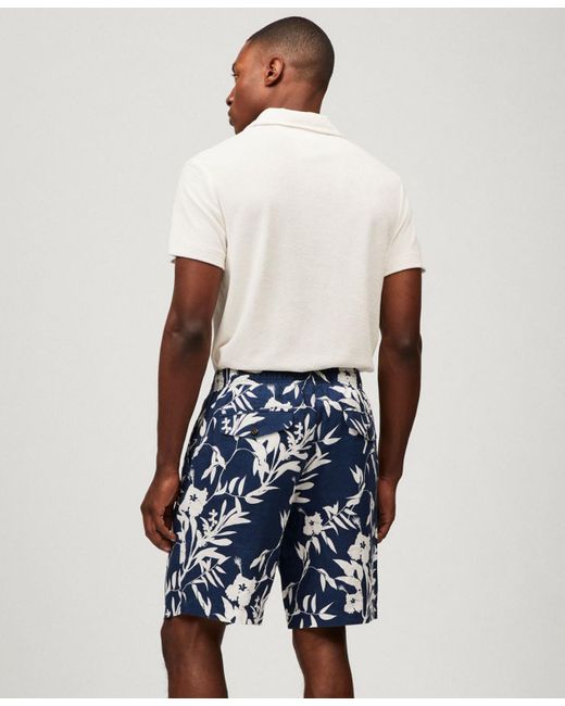 Tommy Hilfiger Blue Relaxed-fit 10" Tropical Linen Shorts for men
