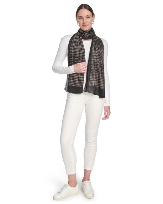 Calvin Klein Gray Houndstooth Print Wrap