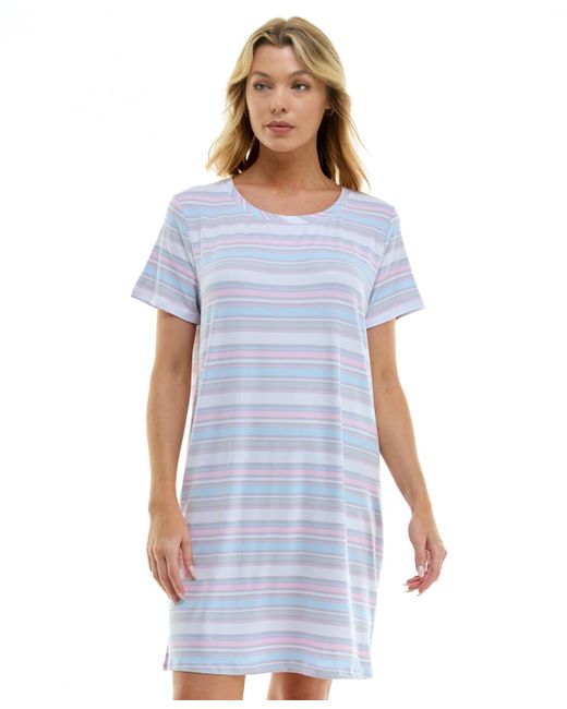 Roudelain Blue Printed Short-sleeve Sleepshirt