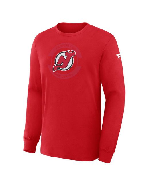 Fanatics Red New Jersey Devils Authentic Pro Property Of Practice Long Sleeve T-shirt for men