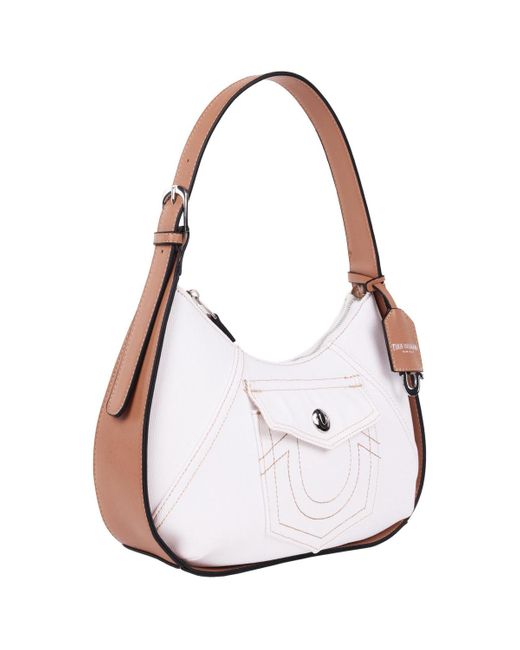 True Religion White Horseshoe Pocket Medium Hobo